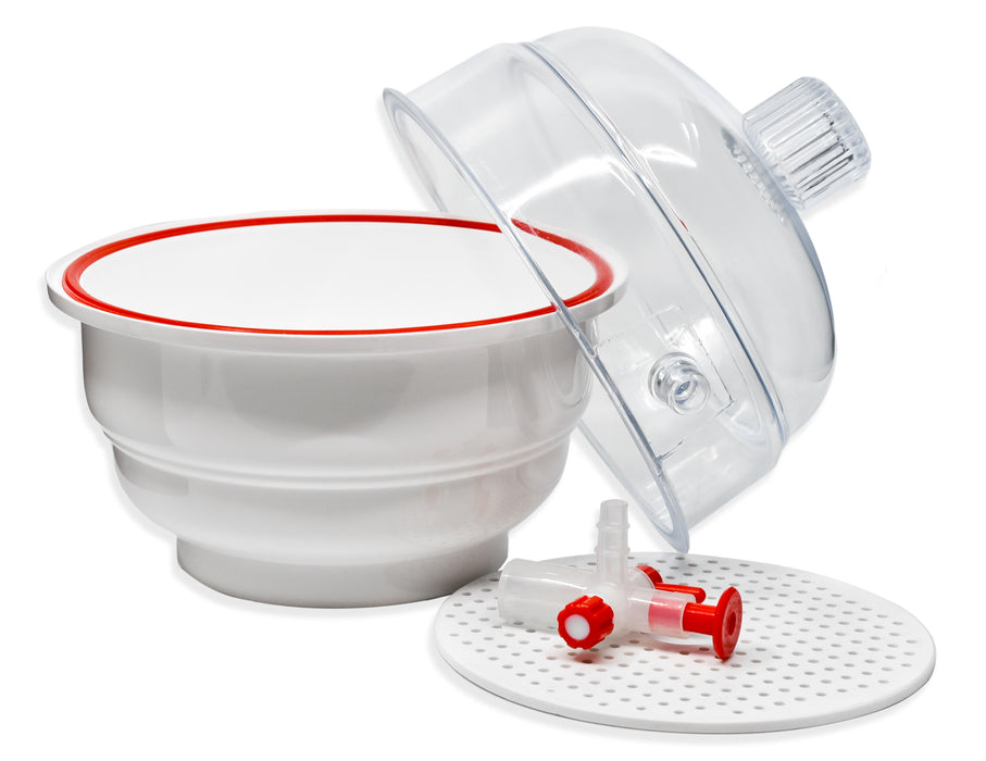 Desiccator Vacuum, 15cm - Polypropylene and Polycarbonate - PTFE and stopcock