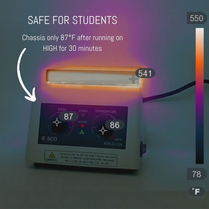 Eisco Endurance Hot Plate Stirrer - 250W Lab Heating & Stirring, Up to 320°C, 100-2000 RPM, Teflon-Coated Plate, 2L Capacity