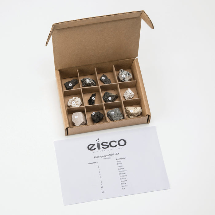 Eisco Igneous Rocks Kit - Contains 12 specimens measuring approx. 1" (3cm) (Discontinued)