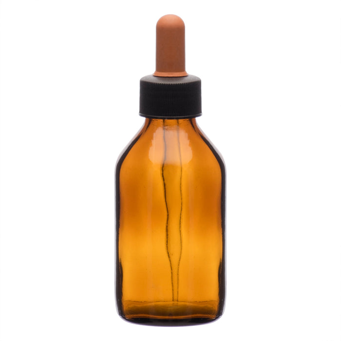 6PK Dropping Bottles, 100ml (3.3oz) - Screw Cap with Glass Dropper - Soda Glass