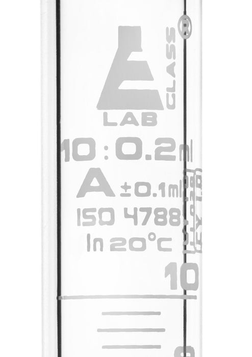 Graduated Cylinder, 10ml - Class A - White Graduations, Round Base