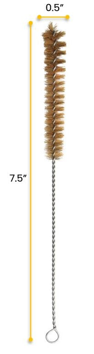 Semi Micro Bristle Test Tube Cleaning Brush, 7.5" Length, 0.5" Diameter