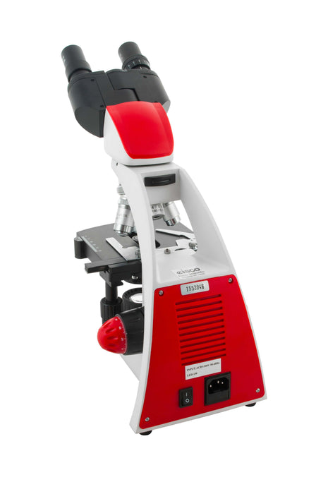 Premium Advanced Binocular Microscope, 360 Degree Rotatable Head, Color Coded DIN Objectives, Fine Adjustment Knobs (0.002mm Graduations) - Eisco Labs