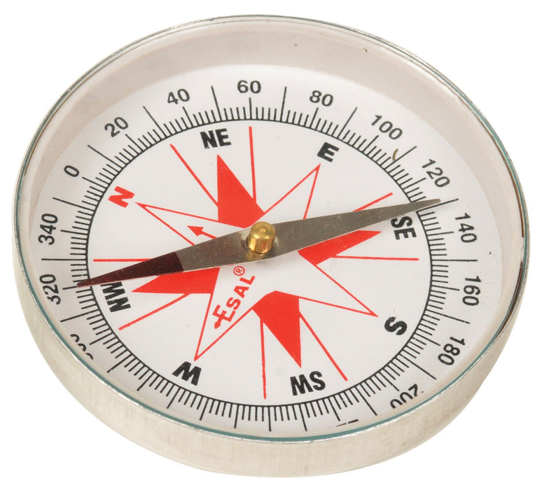 Plotting Compass, Glass Face, Aluminum Casing, 4" Diameter, Eisco Labs