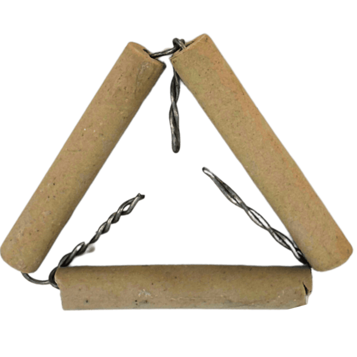 Eisco Labs - Clay Crucible Triangle - 6cm (2.36")  Clay Triangle For Crucible Support for High-Heat Lab Applications, Heat-Resistant Triangle For Chemistry Experiments, and Bunsen Burner Use