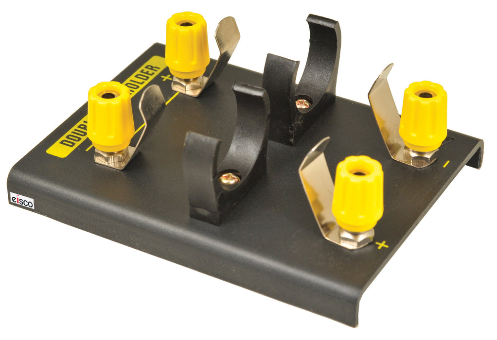 'D' Battery Holder for 2 batteries with 4mm Banana Plugs - DC Power Supply Alternative - RoHS