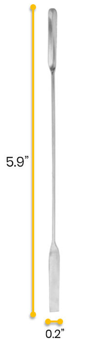 Micro Spatula Spoon, 5.9" - Stainless Steel - Flat End, Scoop End