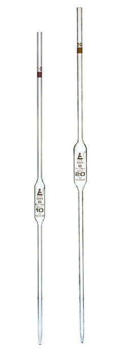 Bulb Form Pipette, 1ml - Class B, Tolerance ±0.015 - Blue Graduations - Color Code, Blue - Borosilicate Glass - Eisco Labs