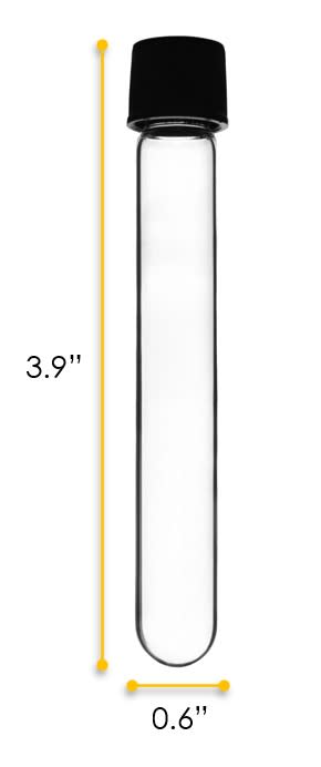 Culture Tube with Screw Cap, 10mL - 16x100mm - Marking Spot - Round Bottom - Borosilicate Glass