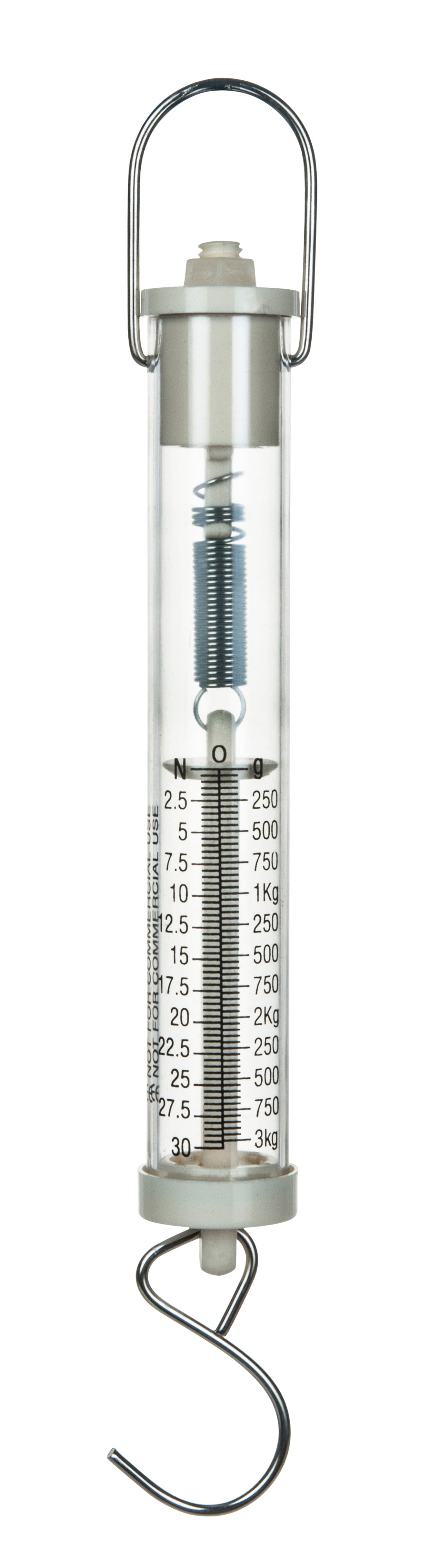 Eisco Labs - Acrylic Tubular Spring Scale (Dynamometer) 30N/3kg Capaci