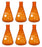 6PK Erlenmeyer Flask, Amber, 1000mL - Narrow Neck - Borosilicate Glass