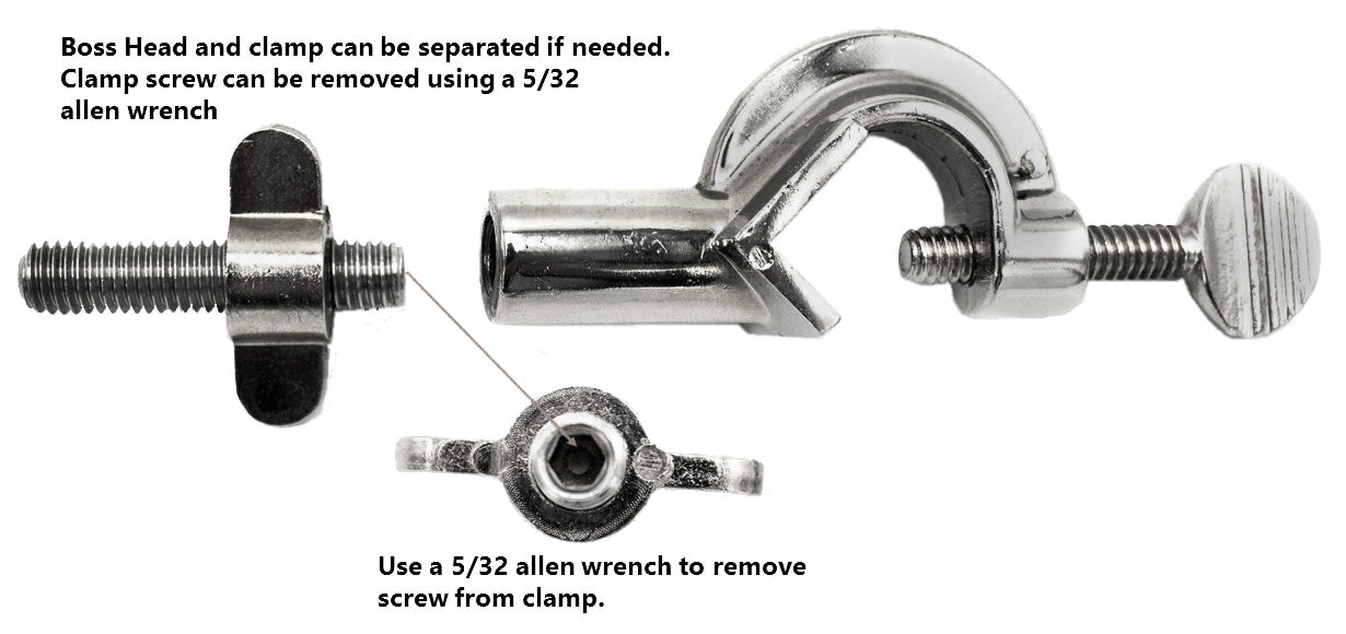 2 Finger Spring Loaded Clamp, Swivel Bosshead - 2.75" Max Opening