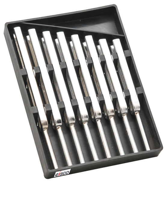 Eisco Labs Scientific Steel Tuning Forks, Set of 8 (Scientific Pitch, C4 = 256Hz) Supplied in Plastic Case 6.5" x 4.5"