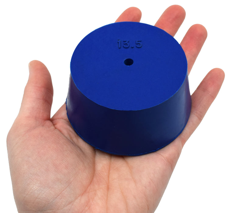 10PK Neoprene Stoppers, 1 Hole - ASTM - Size: #13.5 - 62mm Bottom, 75mm Top, 25mm Length