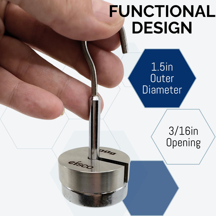 Eisco Labs - 100g Stainless Steel Slotted Mass – Durable Precision Weight with 1.5" Outer Diameter, Slotted for Lab, Physics & Educational Use, Single Use