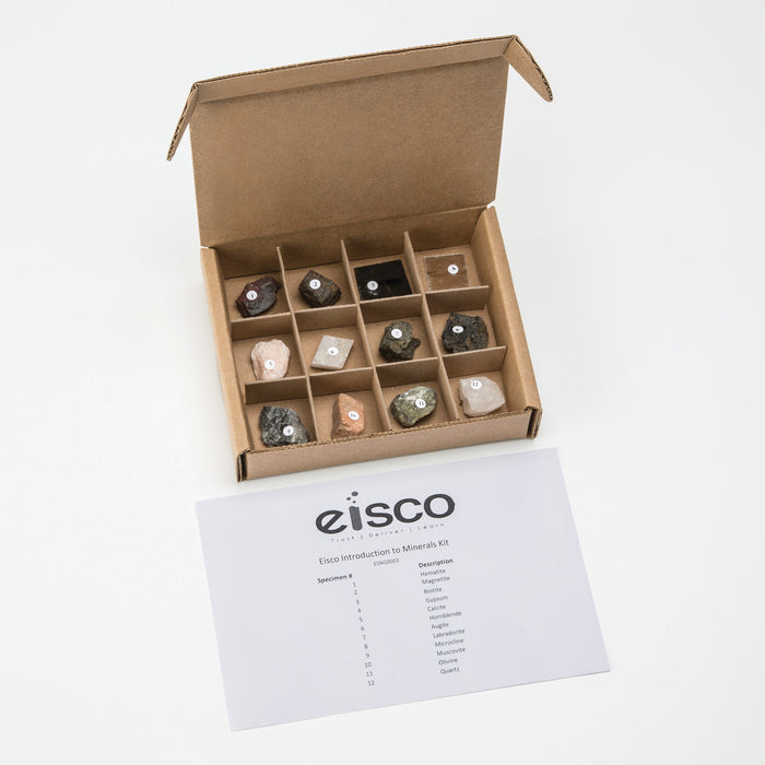 Eisco Introduction to Minerals Kit - Contains 12 specimens measuring approx. 1" (3cm) (Discontinued)