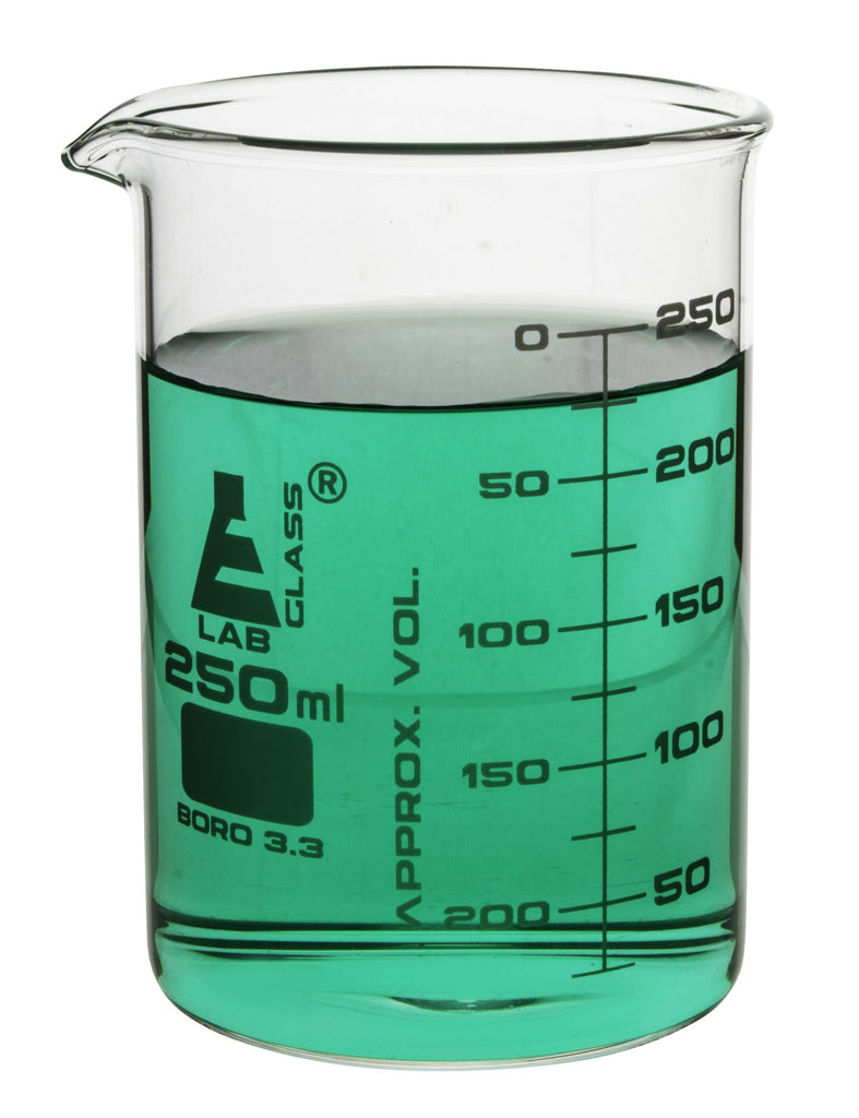 Beaker, 250ml - ASTM - Low Form, Dual Scale Graduations