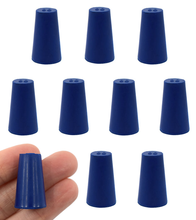 10PK Neoprene Stoppers, Solid - ASTM - Size: #000 - 8.2mm Bottom, 12.7mm Top, 21mm Length