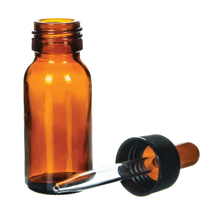 Dropping Bottle, 30ml (1oz) - Screw Cap with Glass Dropper - Soda Glass