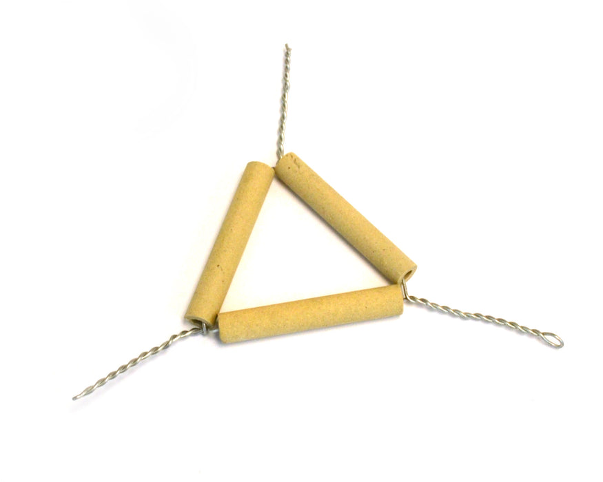 Eisco Labs - Clay Crucible Triangle - 6cm (2.36")  Clay Triangle For Crucible Support for High-Heat Lab Applications, Heat-Resistant Triangle For Chemistry Experiments, and Bunsen Burner Use