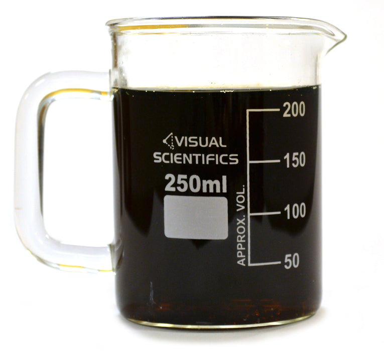 Premium Hand Crafted Beaker Mug, Thick Borosilicate 3.3 Glass, 8.4oz (250mL) Capacity - Small Size - Tea or Espresso Sized