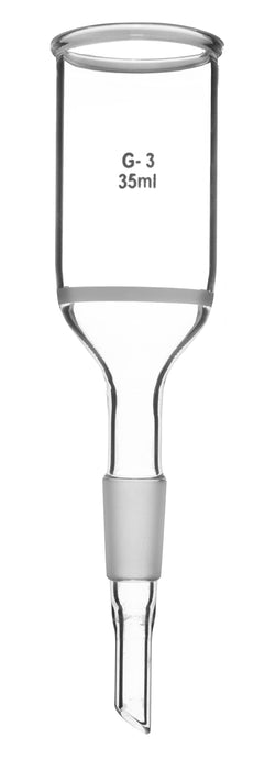 Buchner Funnel, 35ml - Sintered Disc, G-3 Porosity (30mm) - Jointed Stem, 14/23 - Borosilicate Glass - Eisco Labs