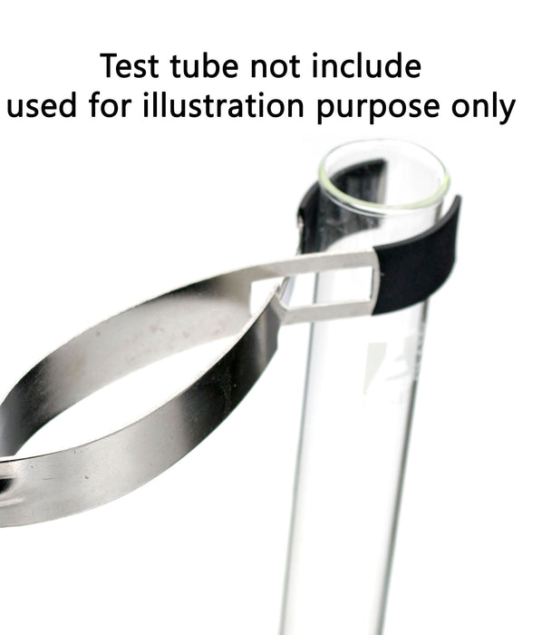 Economical Stainless Steel Spring Clip Test Tube Holder with Wooden Handle - Eisco Labs
