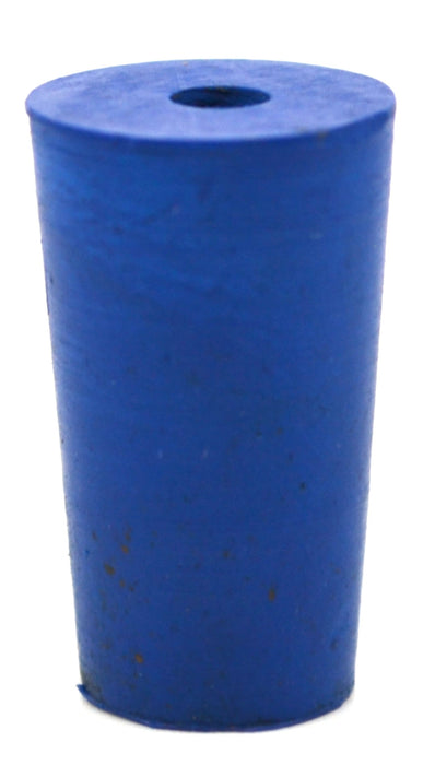 Neoprene Stoppers, 1 Hole - Blue - Size: 11mm Bottom, 14mm Top, 24mm Length - Pack of 10