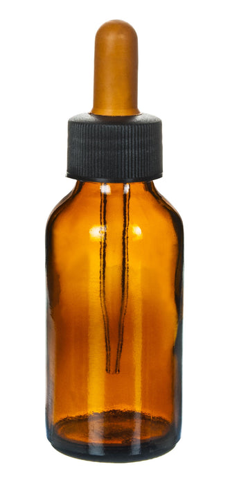 Dropping Bottle, 30ml (1oz) - Screw Cap with Glass Dropper - Soda Glass