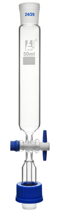 Dropping Funnel, 50ml - Screw Thread, Socket Size 24/29 - PTFE Stopcock - Ungraduated - Borosilicate Glass - Eisco Labs