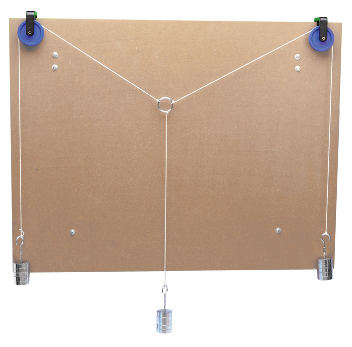 Parallelogram of Forces Apparatus, 26 Inch - Includes Board, Pulleys, Hangers, and Weights - Eisco Labs