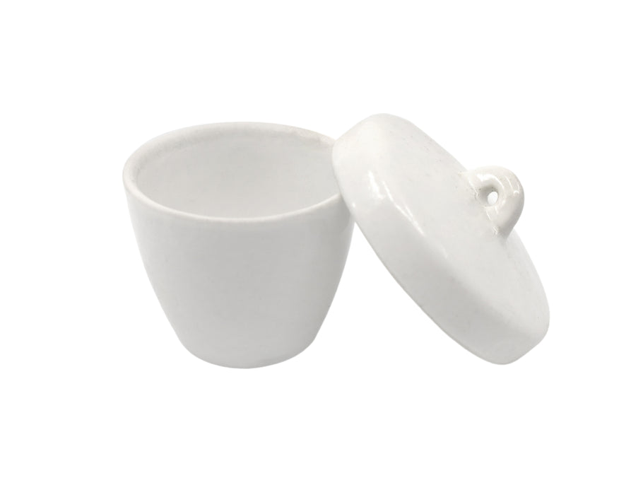 Porcelain Crucible with Lid, 100mL Capacity - Tall Form