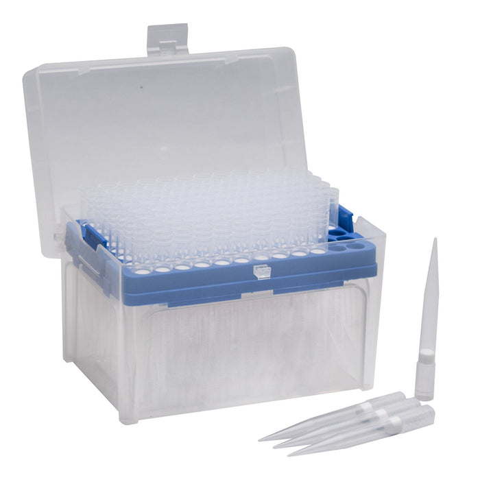 Racked Filter Tips, 200-1250µl - 96 Tips - Graduated - Hydrophobic, Polyethylene Filtered Tips - Sterile, Autoclavable - Eisco Labs