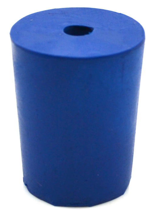 Neoprene Stoppers, 1 Hole - Blue - Size: 18mm Bottom, 21mm Top, 26mm Length - Pack of 10