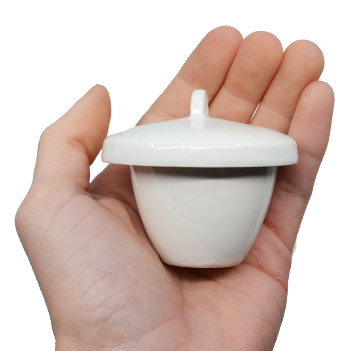 Porcelain Crucible with Lid, 40ml Capacity, Tall Form - Eisco Labs