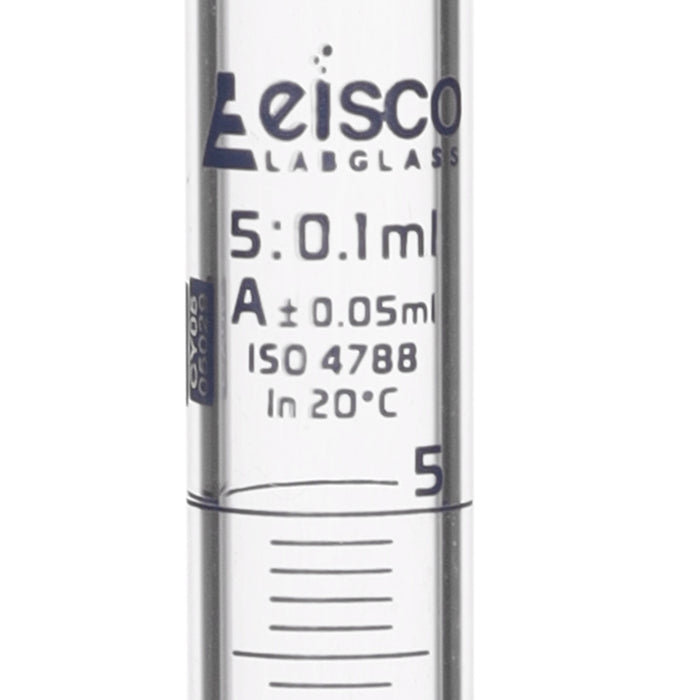 Graduated Cylinder, 5ml - Class A - Blue Graduations, Round Base