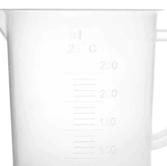 Plastic Pitcher, 250mL - Molded Graduations - Chemical Resistant & Autoclavable Polypropylene