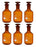 6PK Reagent Bottles, Amber, 60mL - Graduated - Narrow Mouth with Solid Glass Stopper - Borosilicate Glass