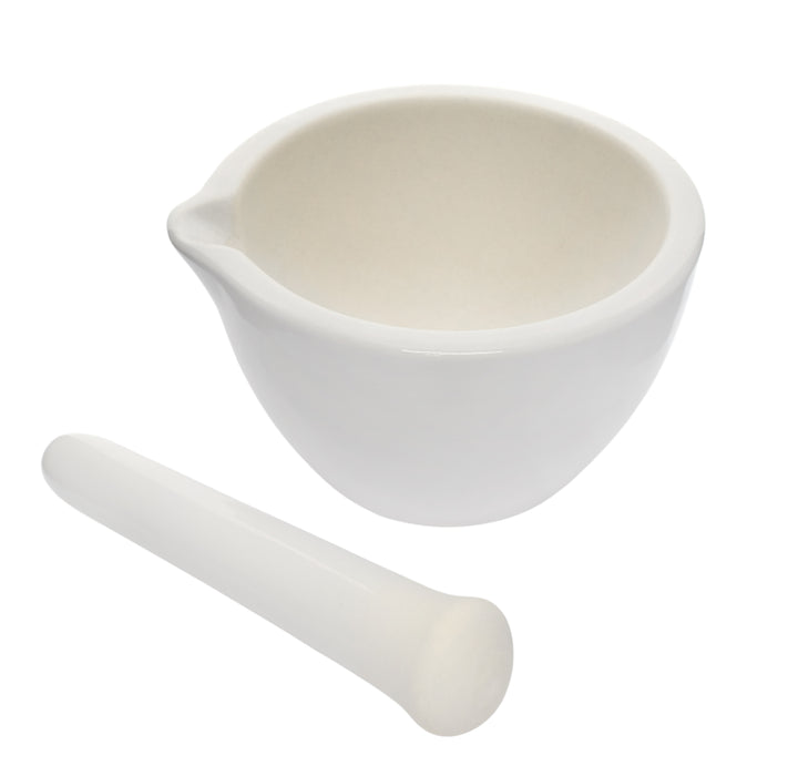 Porcelain Mortar & Pestle Set, 2oz - Unglazed Grinding Surface