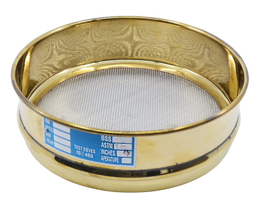 Test Sieve, 8 Inch - Full Height - ASTM No. 18 (1.0mm) - Brass Frame with Stainless Steel Wire Mesh - Eisco Labs