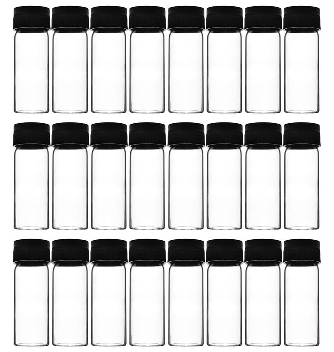 Culture Tube with Screw Cap, 20mL, 24/PK - 25x72mm - Flat Bottom - Borosilicate Glass