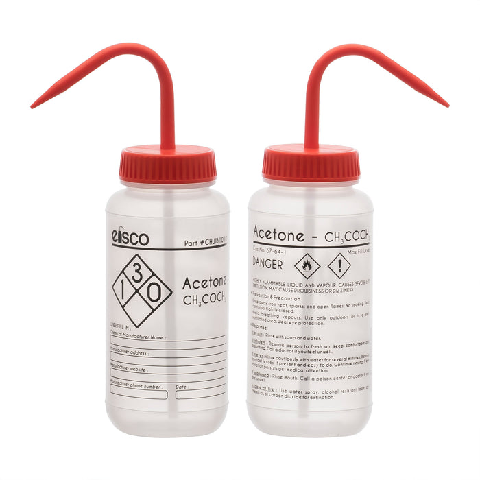 Performance Plastic Wash Bottle, Acetone, 500 ml - Labeled (1 Color)