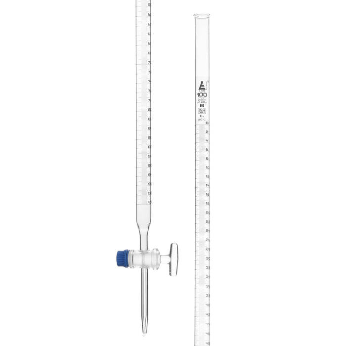 Burettes - Glass Key , 100 ml, Class-B, White Graduation