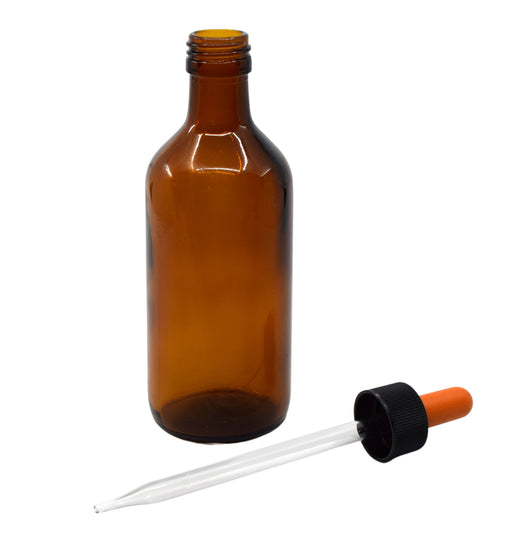 Dropping Bottle, 180ml (6oz) - Screw Cap with Glass Dropper - Soda Glass