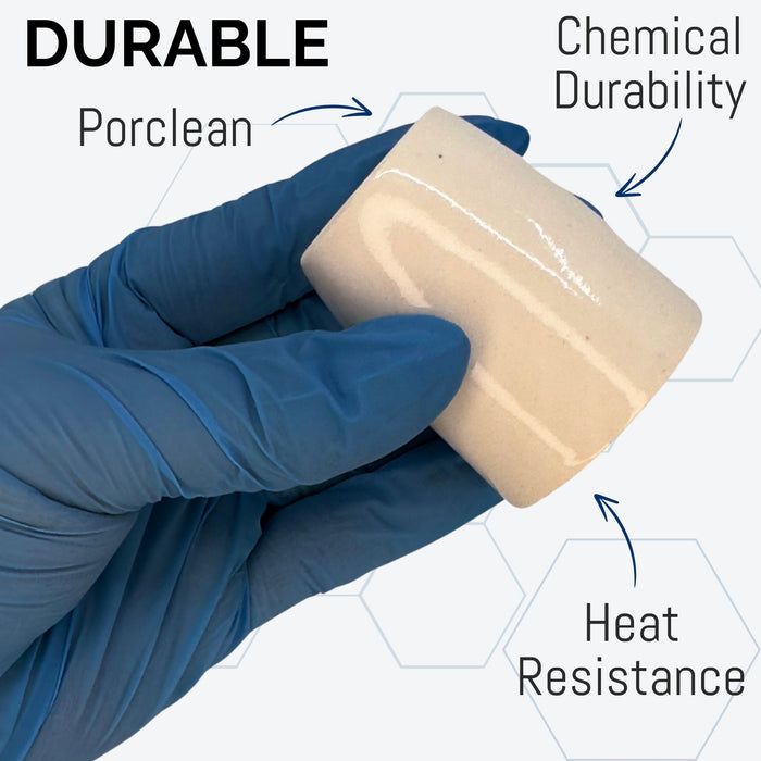 Eisco Labs - Gooch Crucible – 50mL Porcelain Filtration Crucible with Perforated Bottom, Glazed Interior & Exterior for Lab & Home Science Use