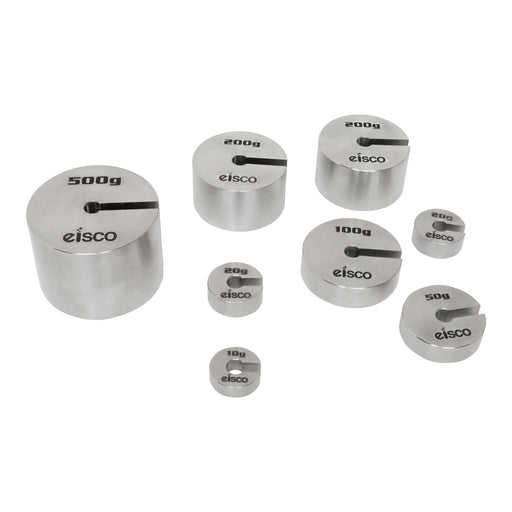 Eisco Labs Premium Stainless Steel Slotted Mass Set (Set of 8)