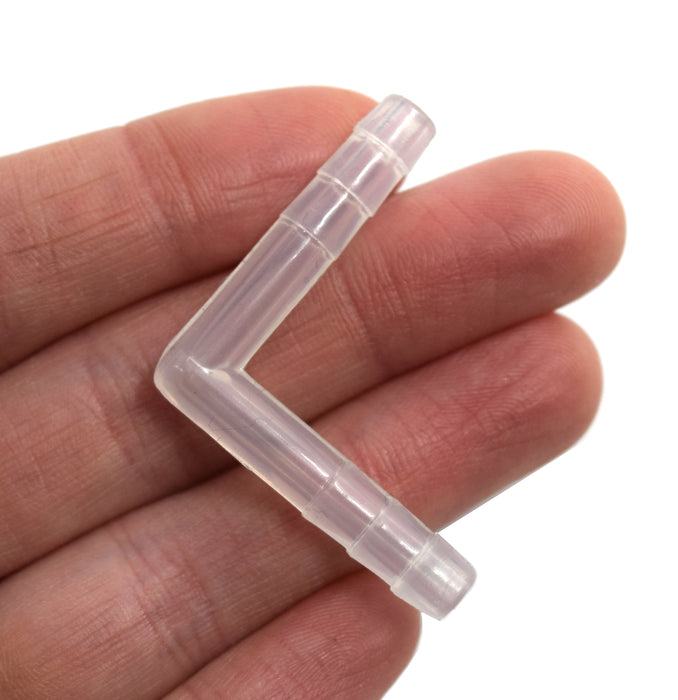L Shaped, 2 Way Tubing Connector, 2" - Transparent Polypropylene - Autoclavable, Rigid and Long Lasting - Eisco Labs