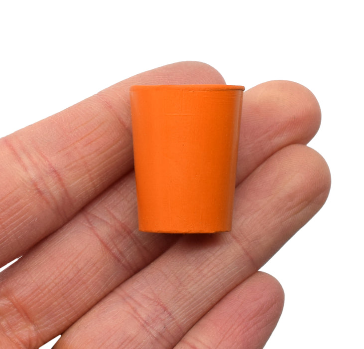 10PK Rubber Stoppers - Solid - 17mm Bottom, 20mm Top, 26mm Length