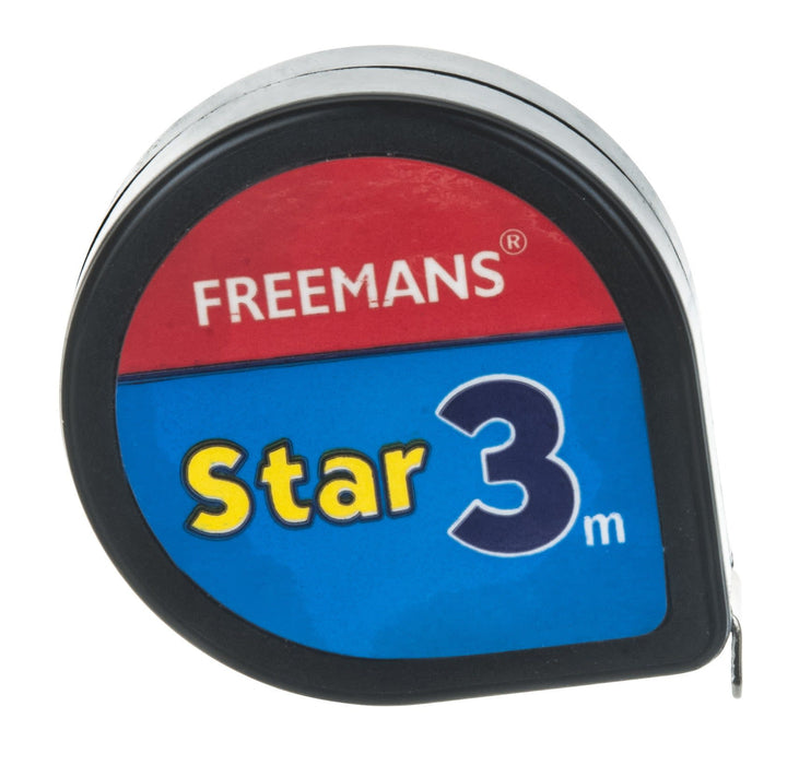 Tape Measure, 3 Meters - Flexible Steel, Enameled - Retractable, Locking Control - Eisco Labs