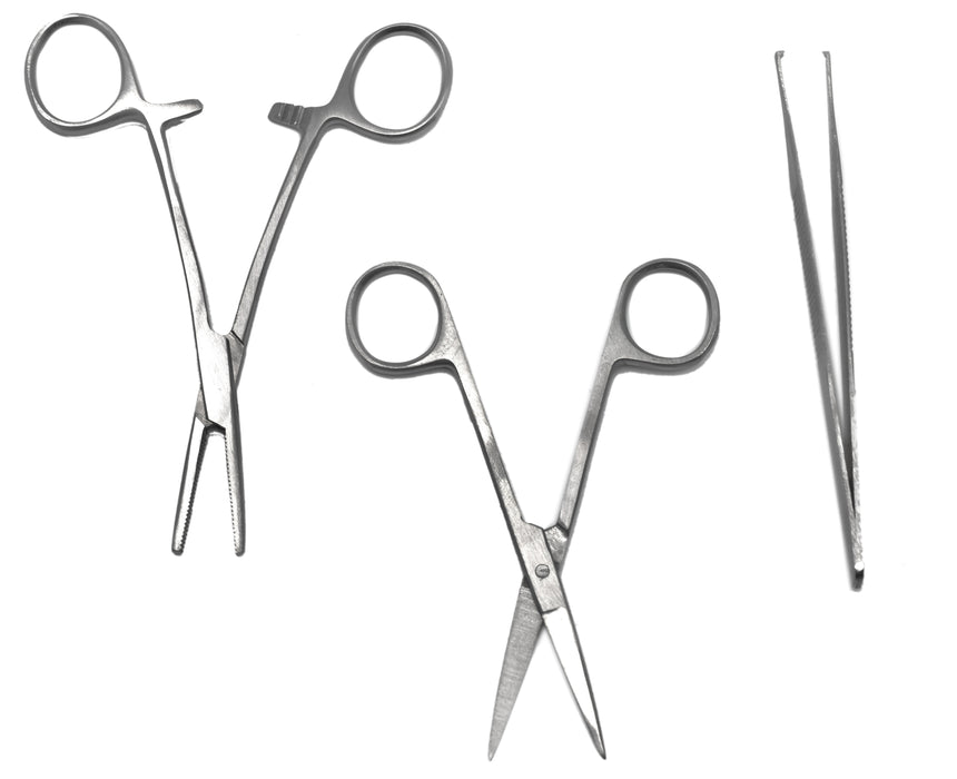 Practice Suture Kit - Premium, Life-Like Plastic Suture Pad with Common Cuts & Lacerations - Needle Holder, Forceps, Scissors, Tubing, Needles & Sutures - Made by Physicians - Eisco Labs